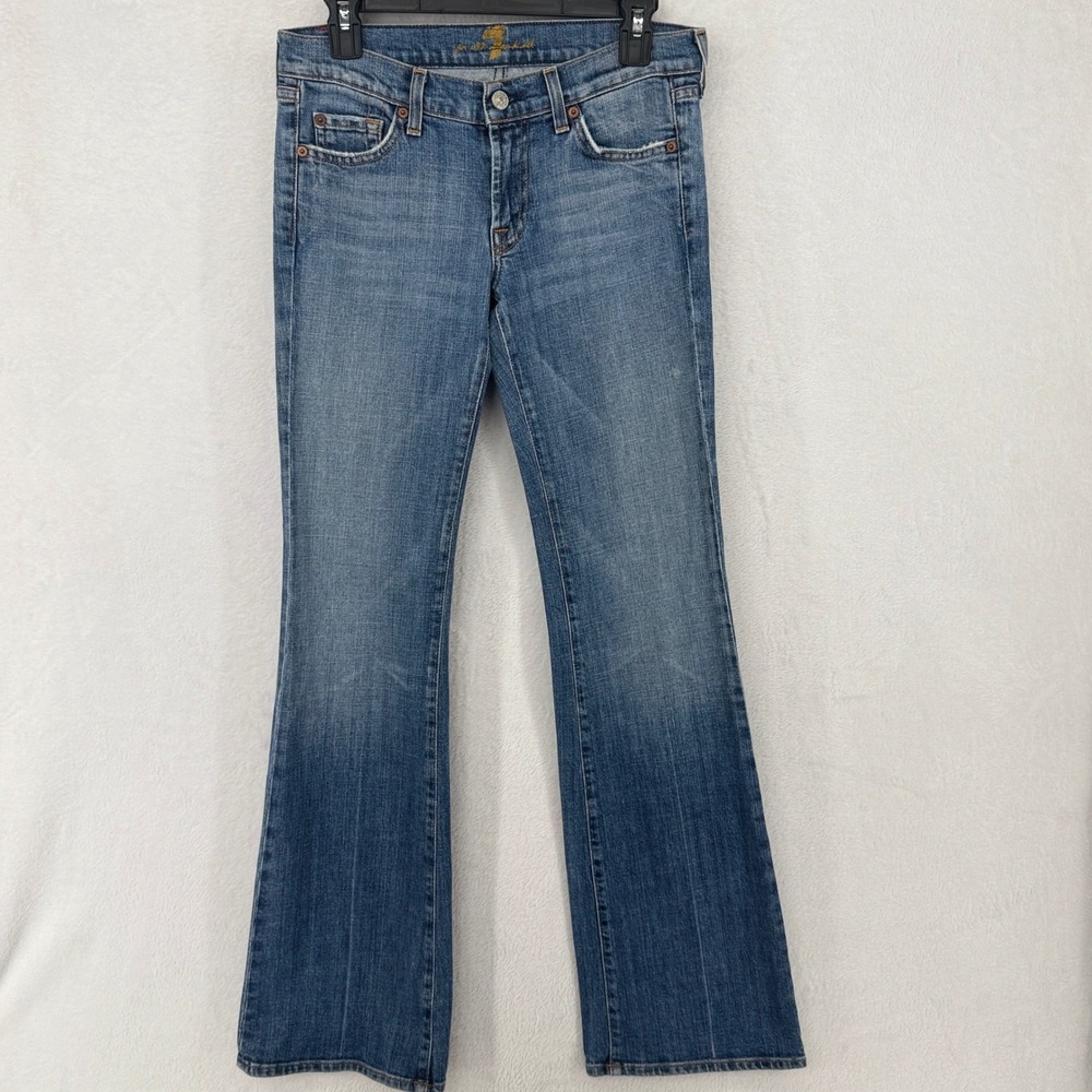 Vintage Y2K 7 For All Mankind Low Rise Boot Cut Flare Jeans Women's 27 Retro